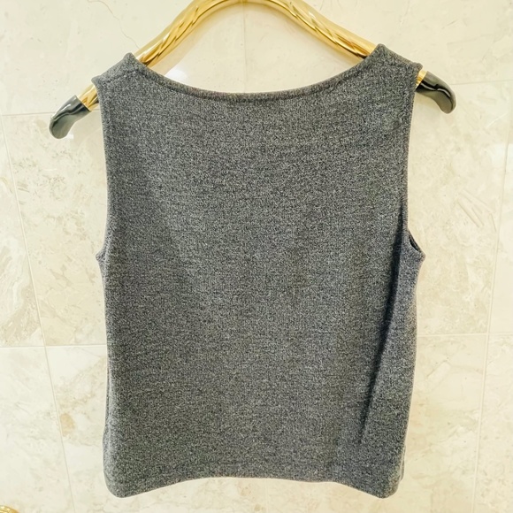 ST JOHN {M} Top Jersey Knit Tank Grey Gray - Picture 5 of 5